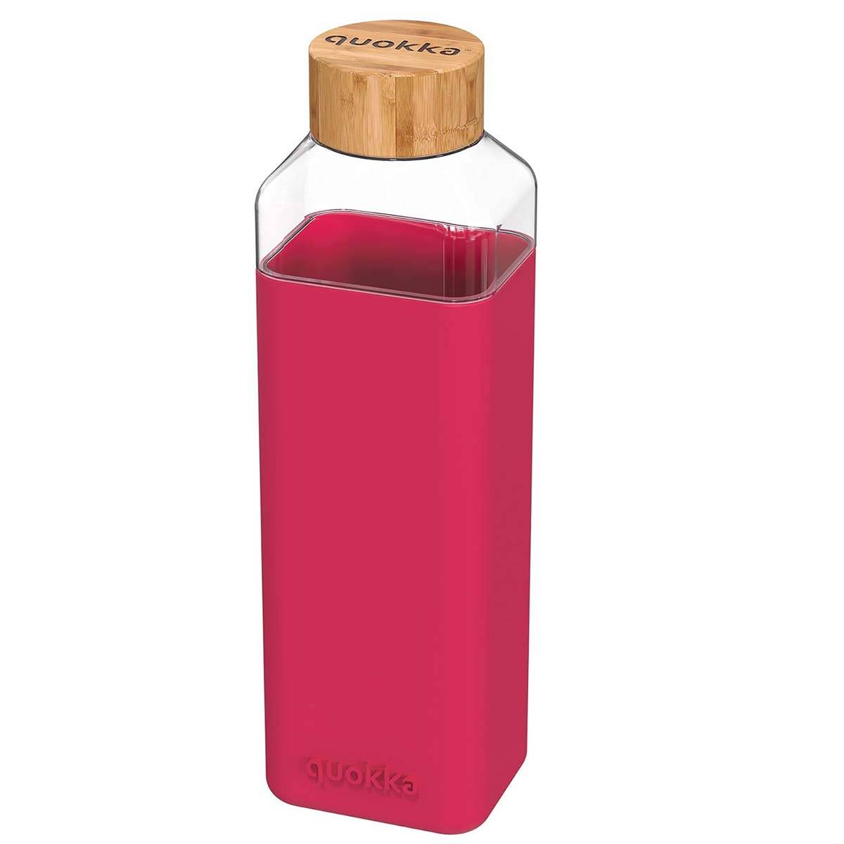 Bouteille Carrée 700 ml avec Bouchon à Vis en Bambou-0
