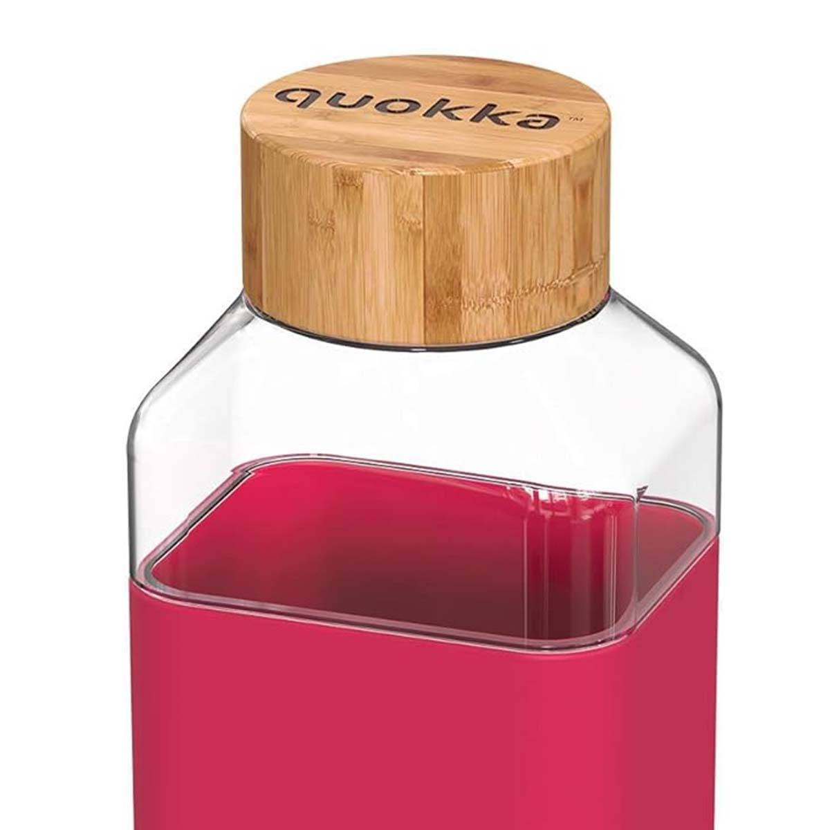 Bouteille Carrée 700 ml avec Bouchon à Vis en Bambou-1
