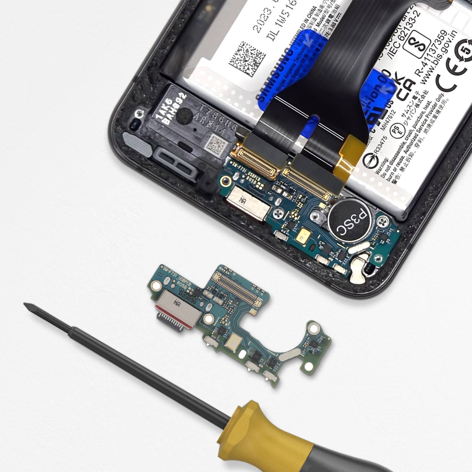 Connecteur de charge USB-C pour Samsung Galaxy Z Flip 5 avec Micro-3