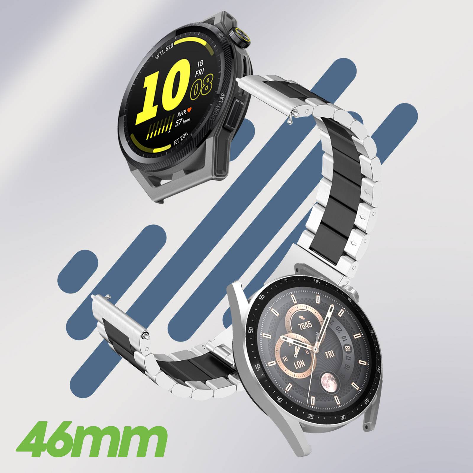 Bracelet pour Huawei Watch GT Runner / Watch GT 3 46mm Maille-2