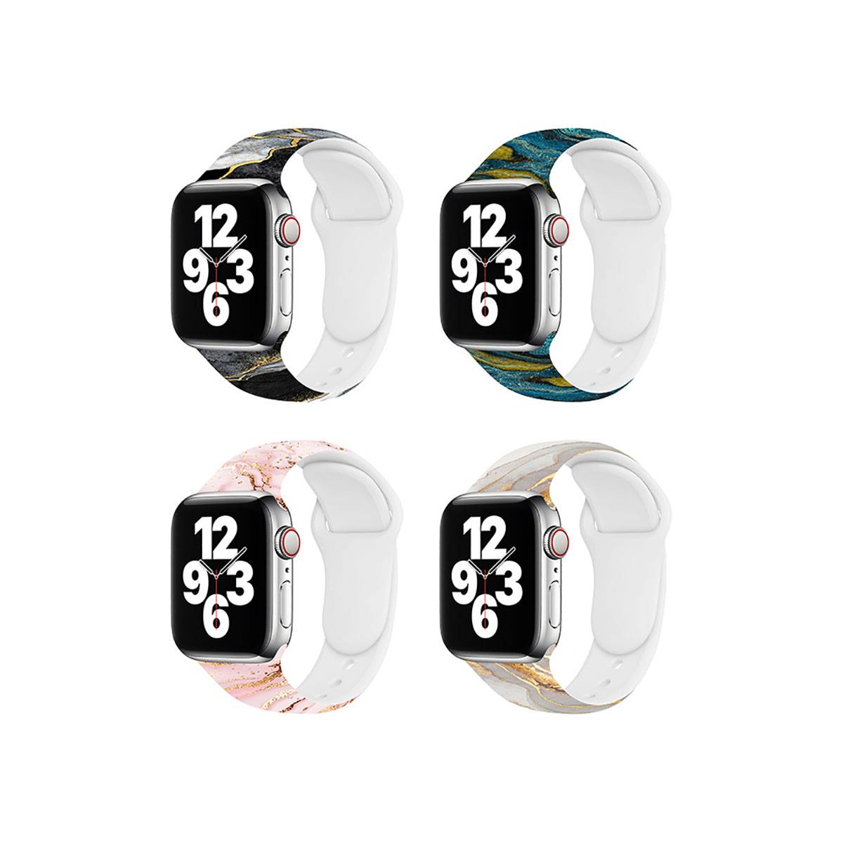 Lot de 4 Bracelets pour Apple Watch 42/44/45/49mm Gamme Cosmos en TPU-0