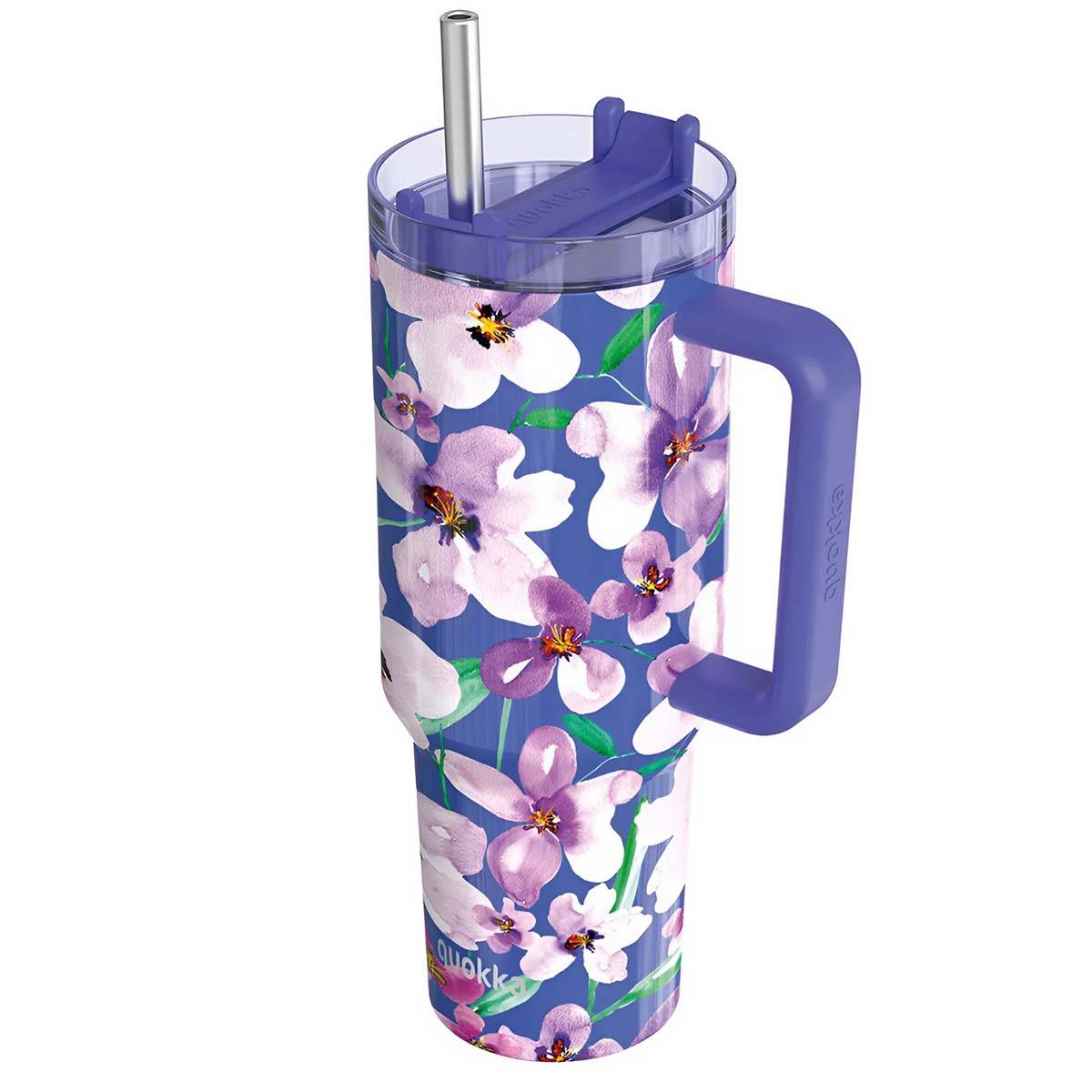 Gobelet Isotherme 1200 ml avec Paille à Motif Floral-0
