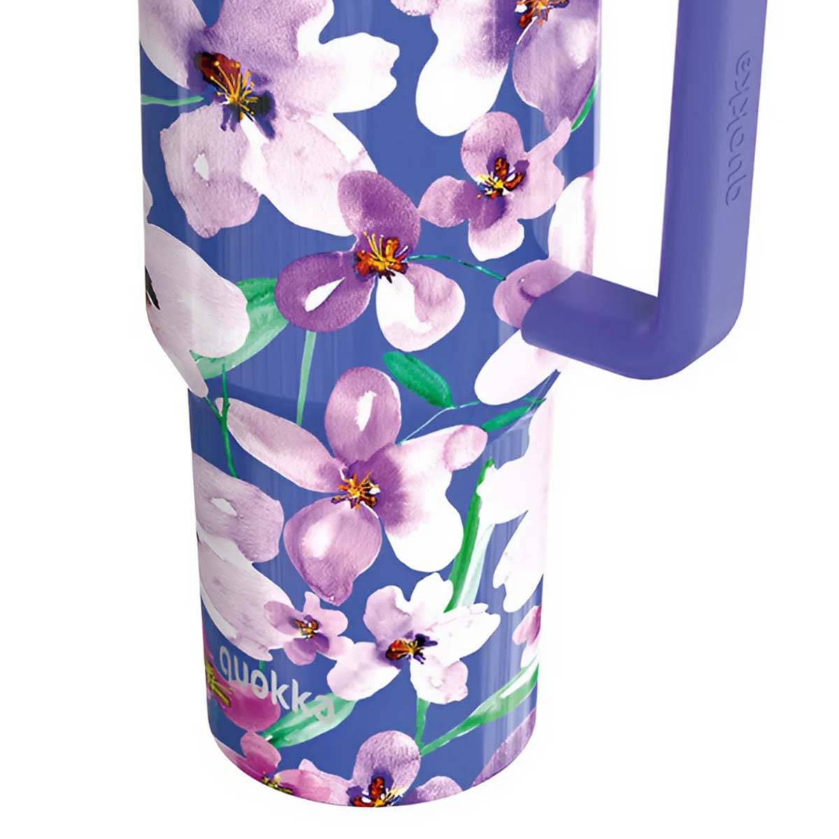 Gobelet Isotherme 1200 ml avec Paille à Motif Floral-2