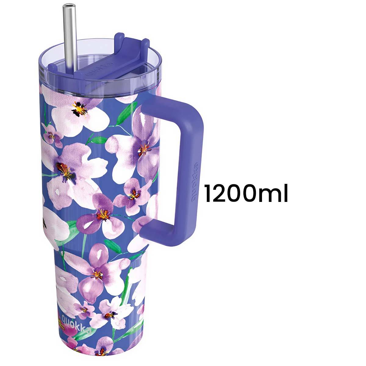 Gobelet Isotherme 1200 ml avec Paille à Motif Floral-4