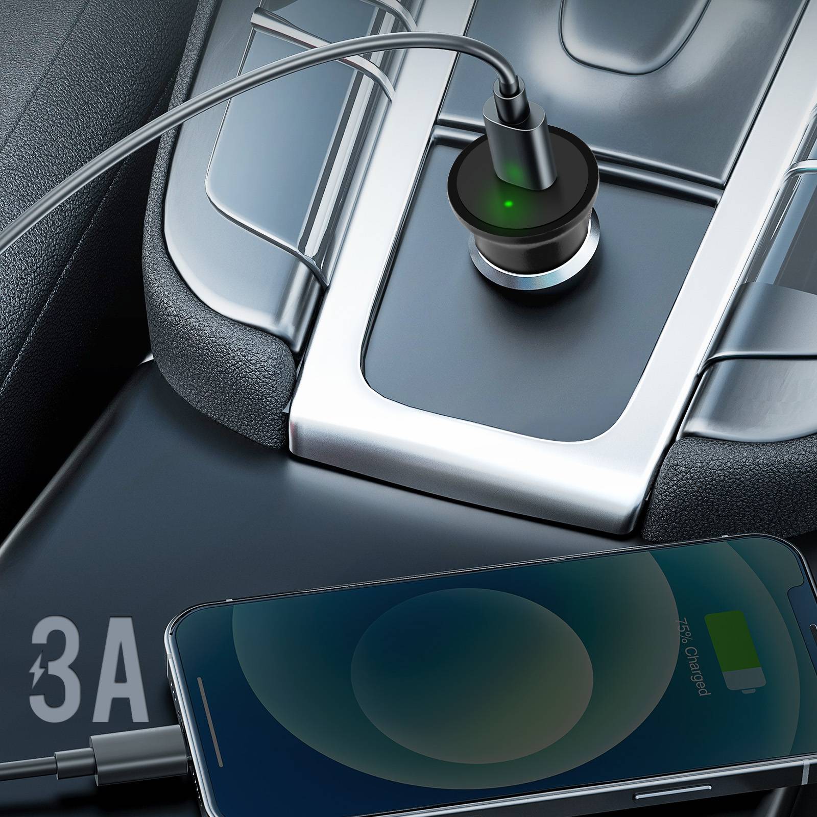 Chargeur Allume-Cigare Voiture Charge Rapide 3A Quick Charge 3.0-2