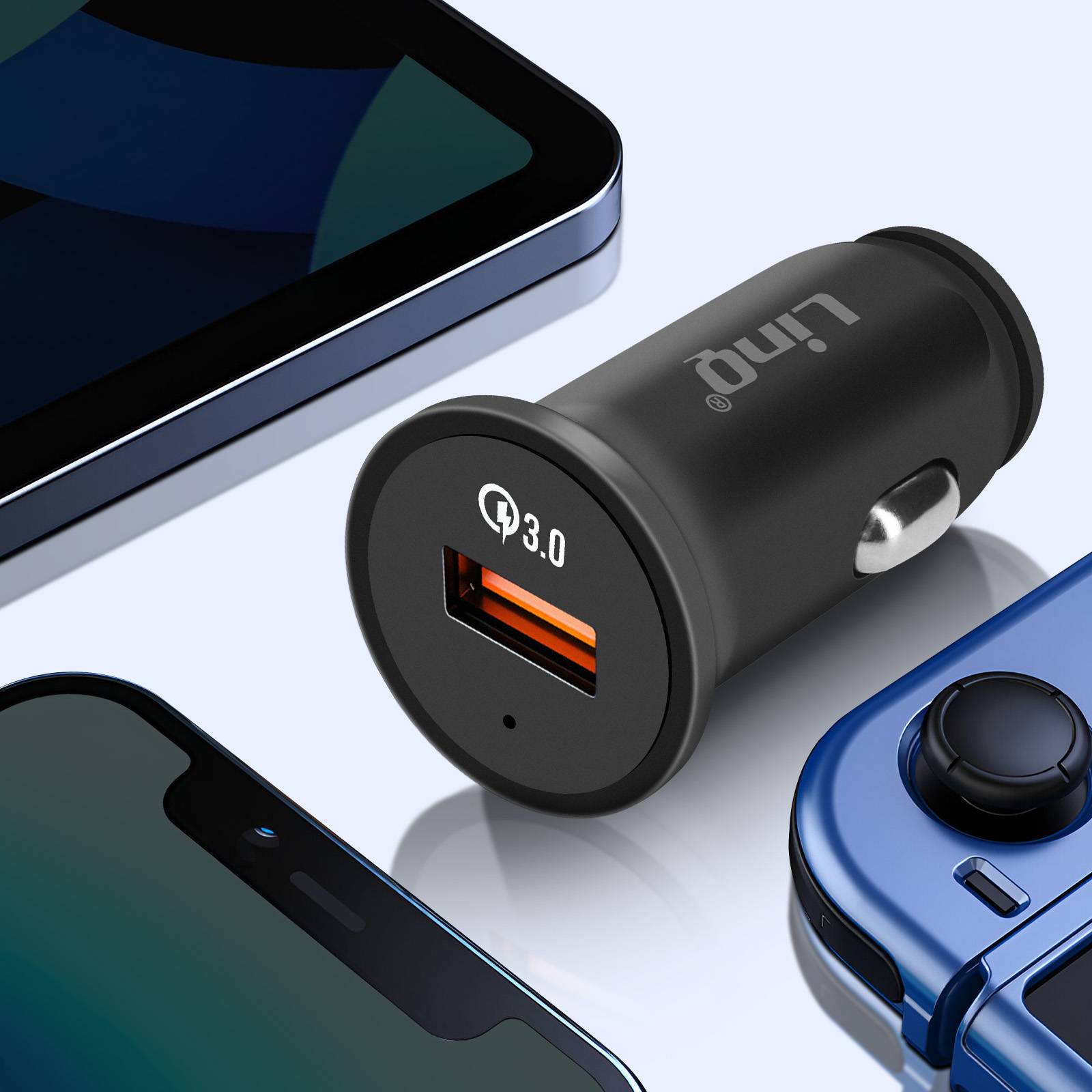 Chargeur Allume-Cigare Voiture Charge Rapide 3A Quick Charge 3.0-3