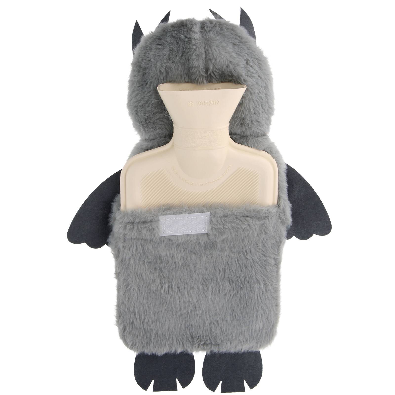 Bouillotte déhoussable en peluche Hibou 750ml-3