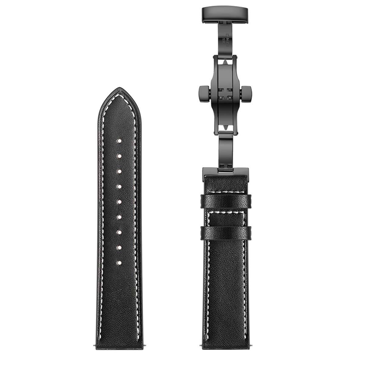 Bracelet pour Apple Watch 38/40/41mm en cuir véritable avec boucle déployante-2