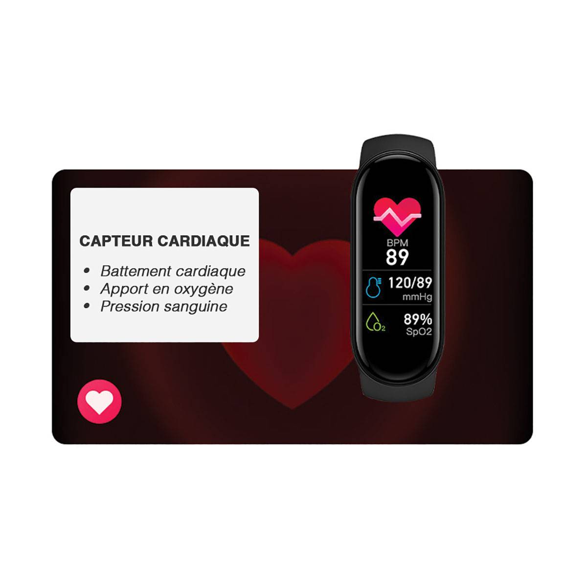 Bracelet Connecté Multisports avec Suivi Santé Modèle Milky-3