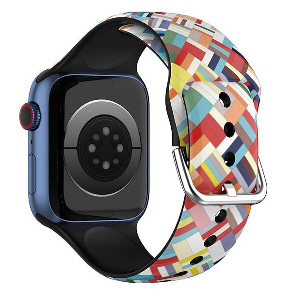 Bracelet pour Apple Watch 38/40/41mm Patchwork en TPU Abstract