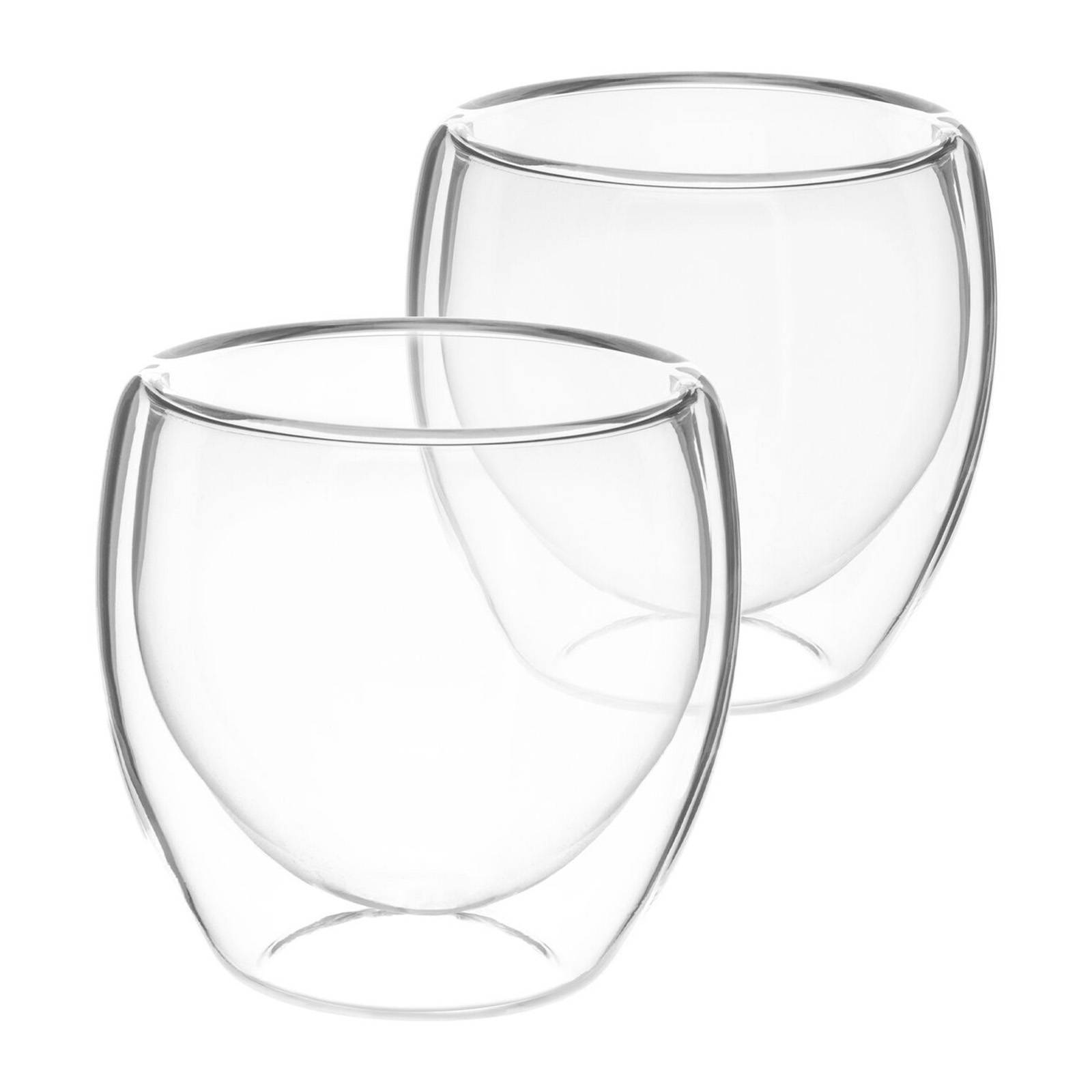 Paire de Verre à Café 250ml Double Paroi avec Effet Flottant-0