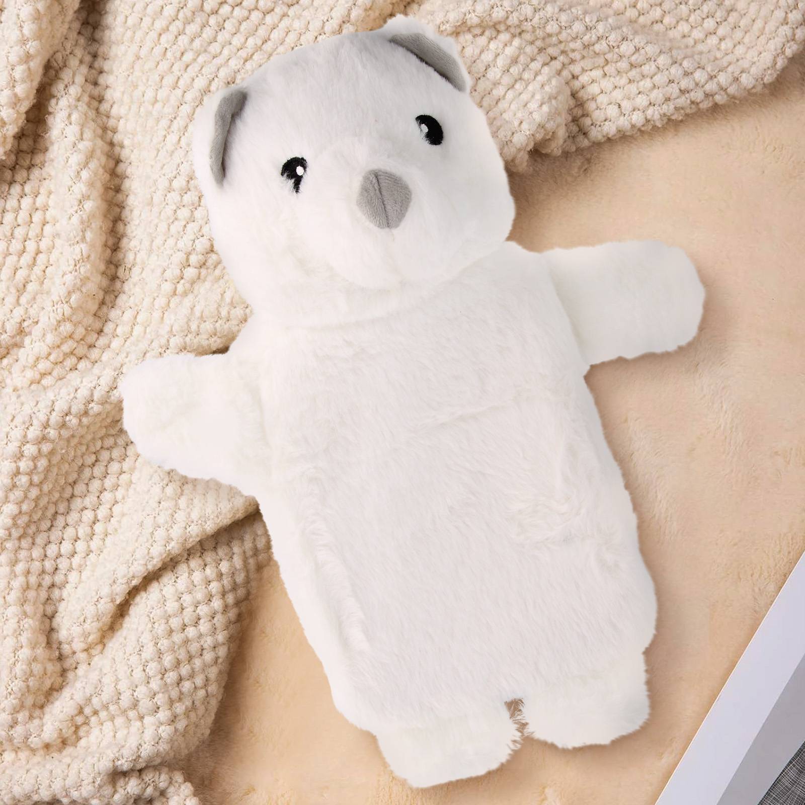 Bouillotte déhoussable en peluche Ourson 750ml-1