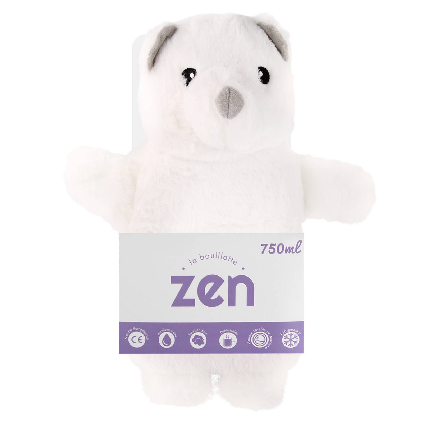 Bouillotte déhoussable en peluche Ourson 750ml-4