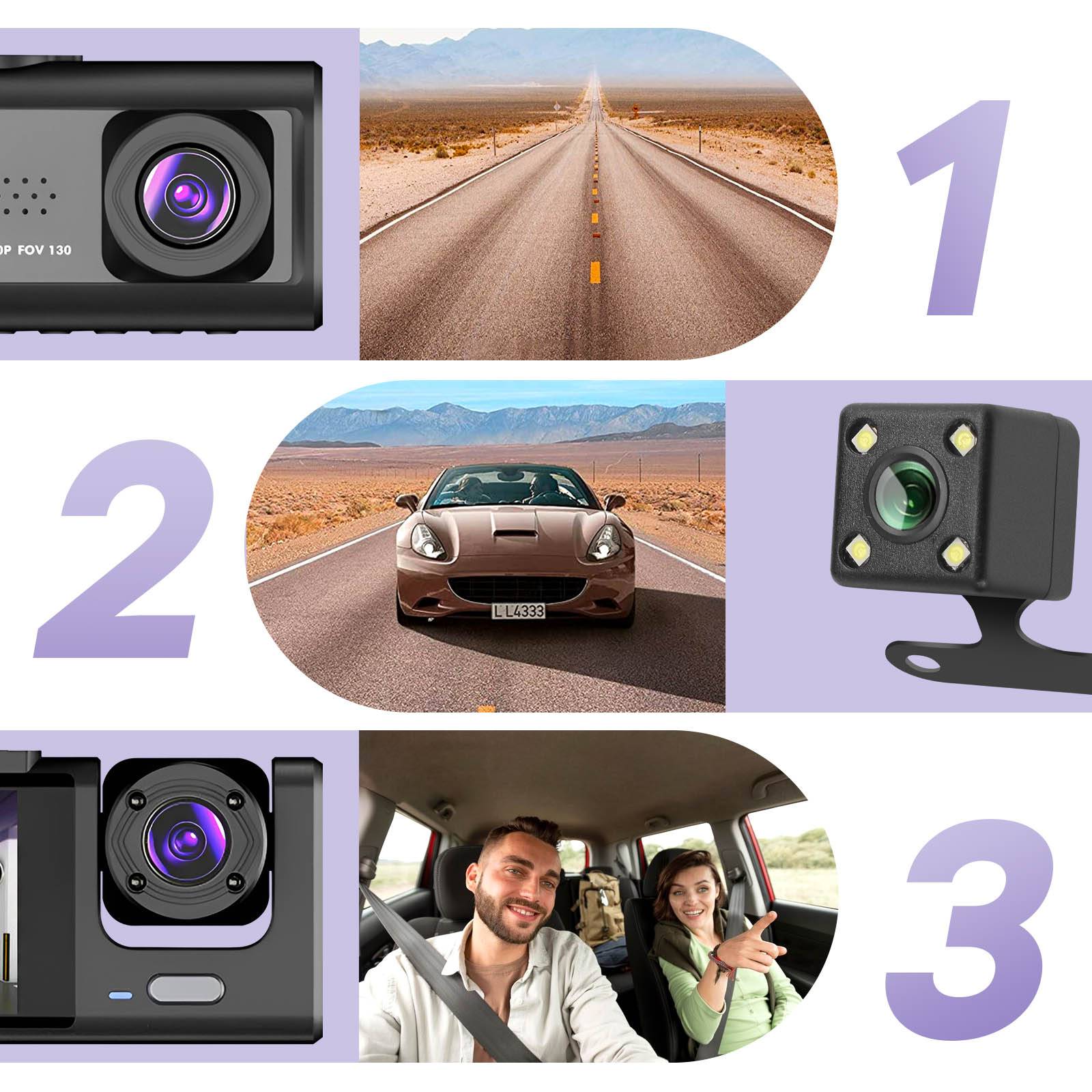 Dashcam Pare Brise Avant Arrière Intérieur 1080p LED 2 pouces Micro-2