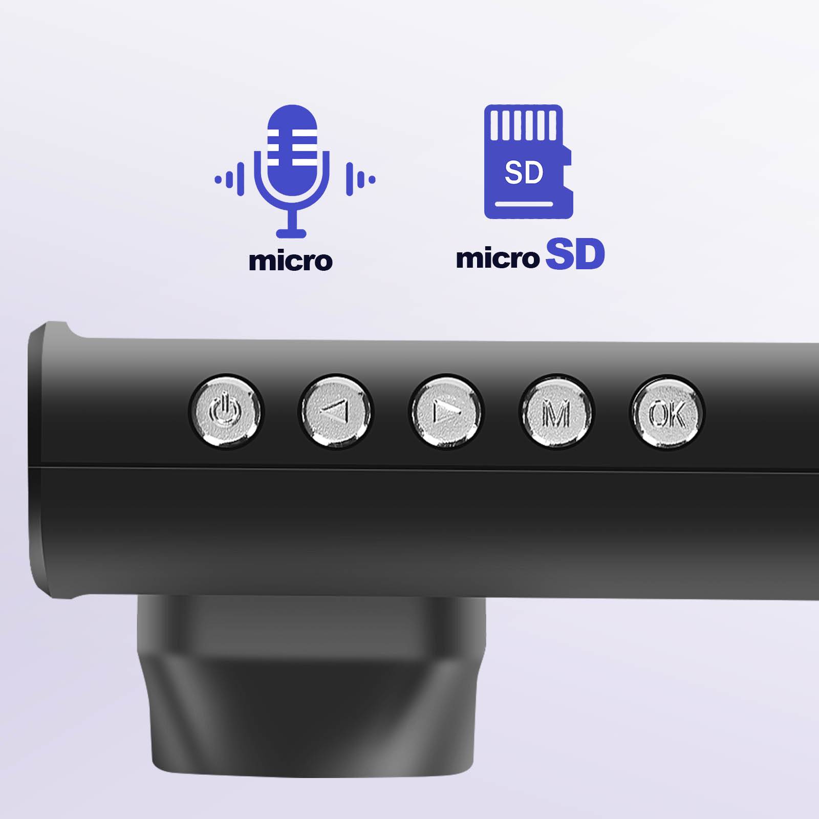 Dashcam Pare Brise Avant Arrière Intérieur 1080p LED 2 pouces Micro-3