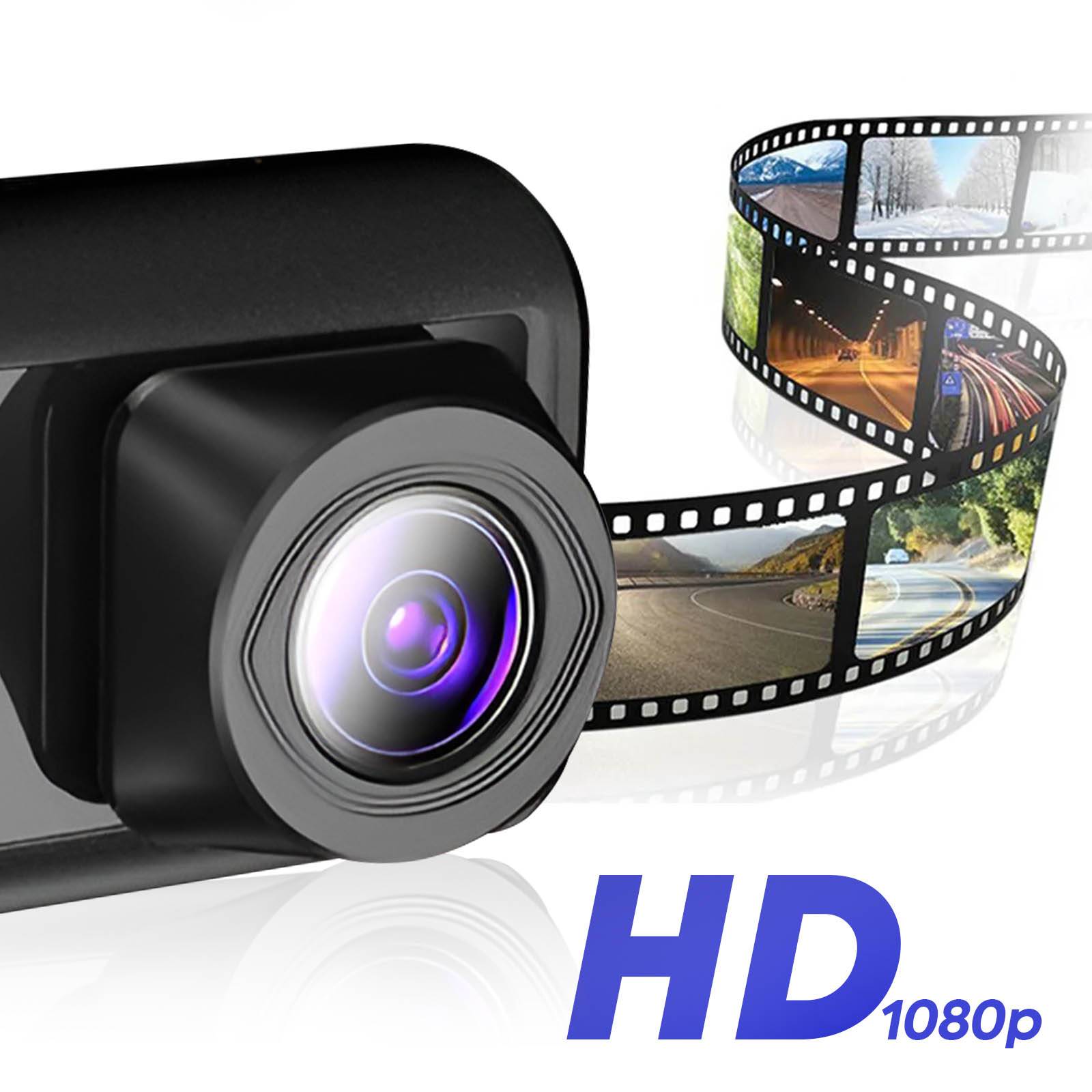 Dashcam Pare Brise Avant Arrière Intérieur 1080p LED 2 pouces Micro-4