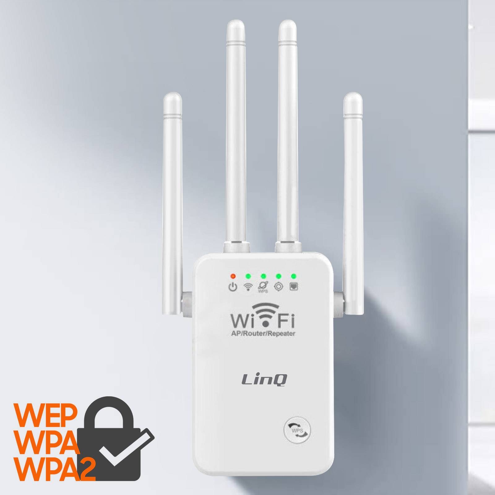 Extendeur Wifi Sans fil Longue Portée 300Mbps 4 Antennes Réglables-4