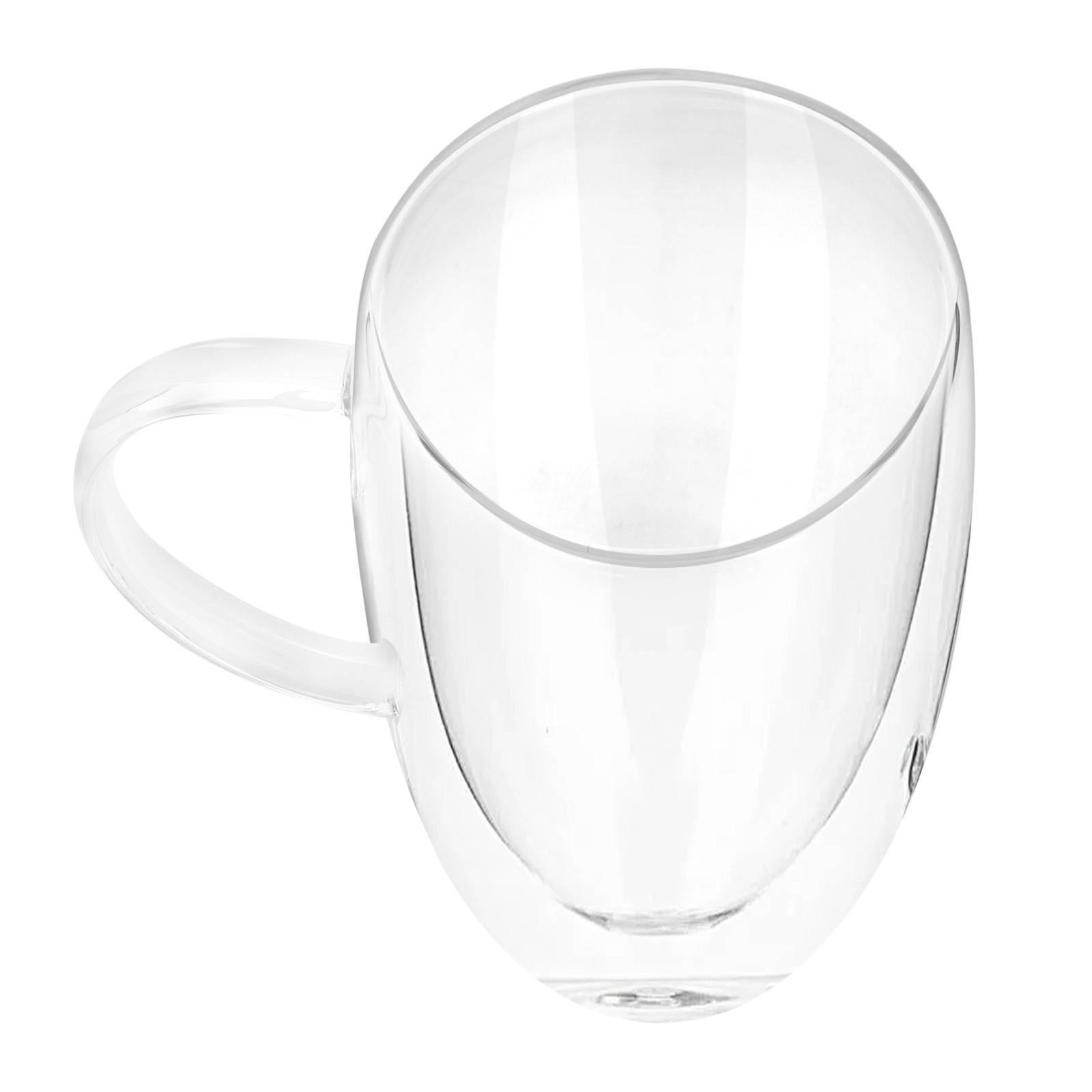 Lot 2 Verres avec Anse Double Paroi 350ml en Verre Borosilicate Solide-2
