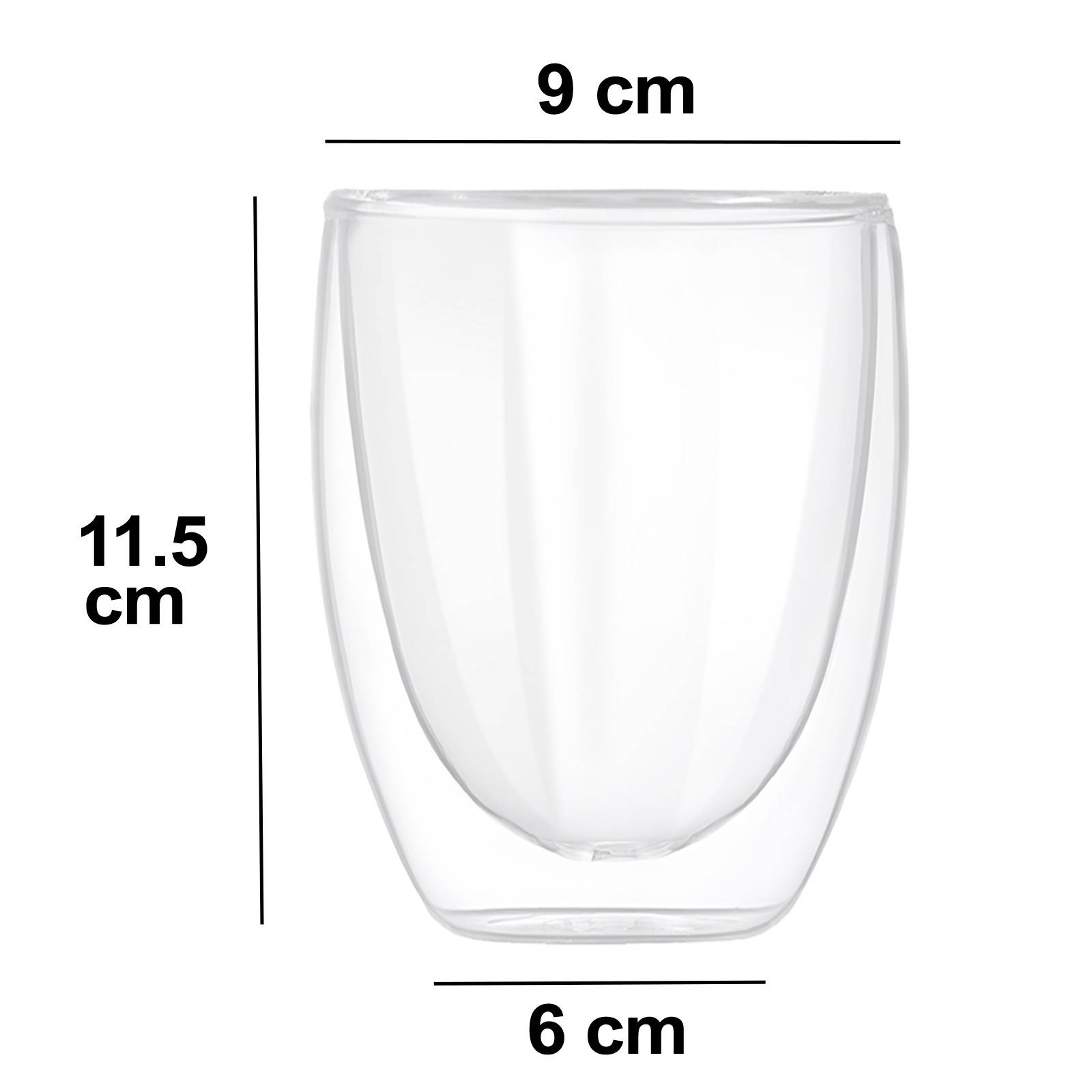 Lot 2 Verres avec Anse 350ml en Verre Borosilicate Solide-3