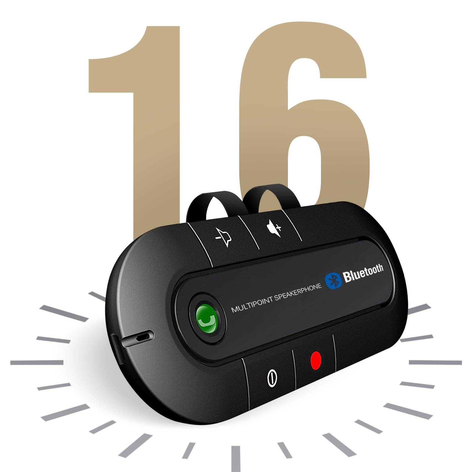 Kit Main Libre Voiture Bluetooth Multipoint Fixation Pare-soleil Autonomie 16h-4