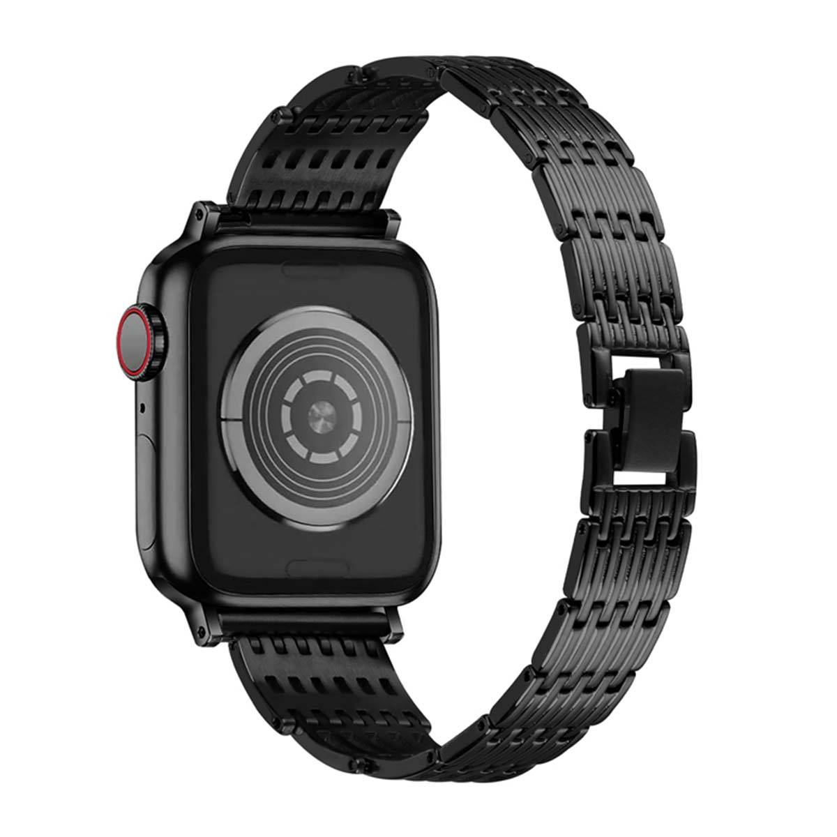 Bracelet pour Apple Watch 42/44/45mm en acier inoxydable Strass-0