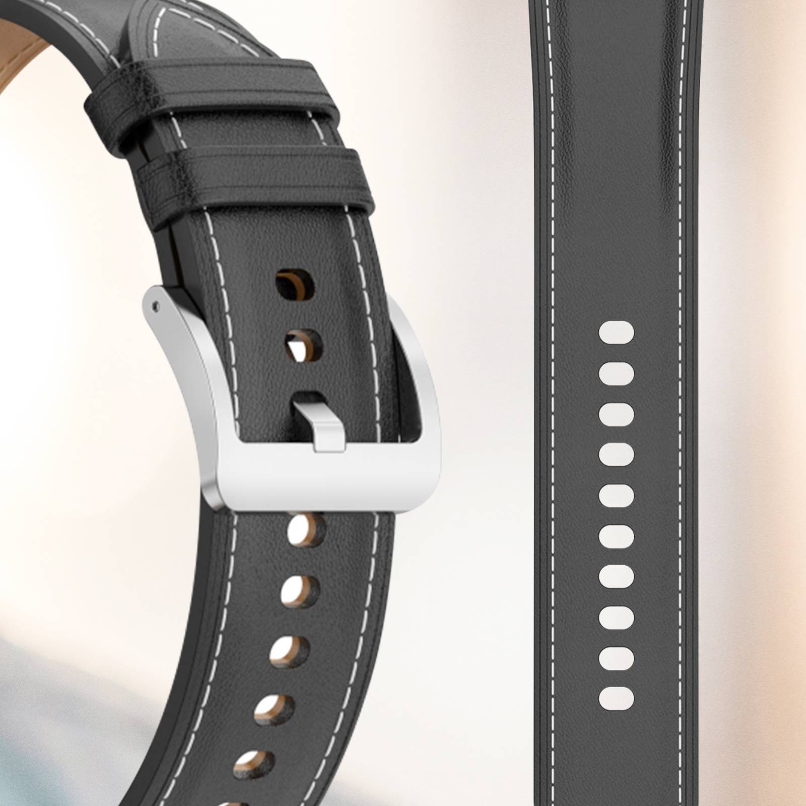 Bracelet Cuir pour Samsung Galaxy Watch 3 45mm pour Huawei Watch GT3 GT2 46mm-3