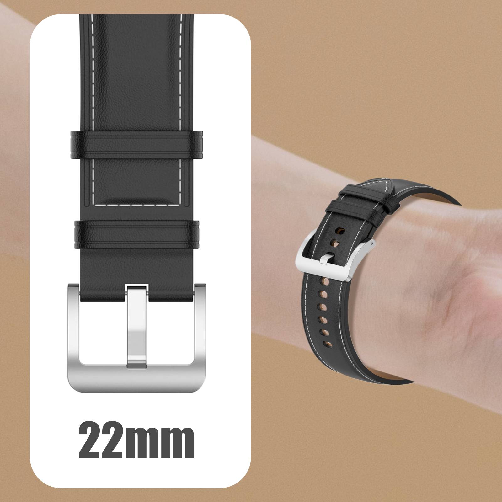 Bracelet Cuir pour Samsung Galaxy Watch 3 45mm pour Huawei Watch GT3 GT2 46mm-4