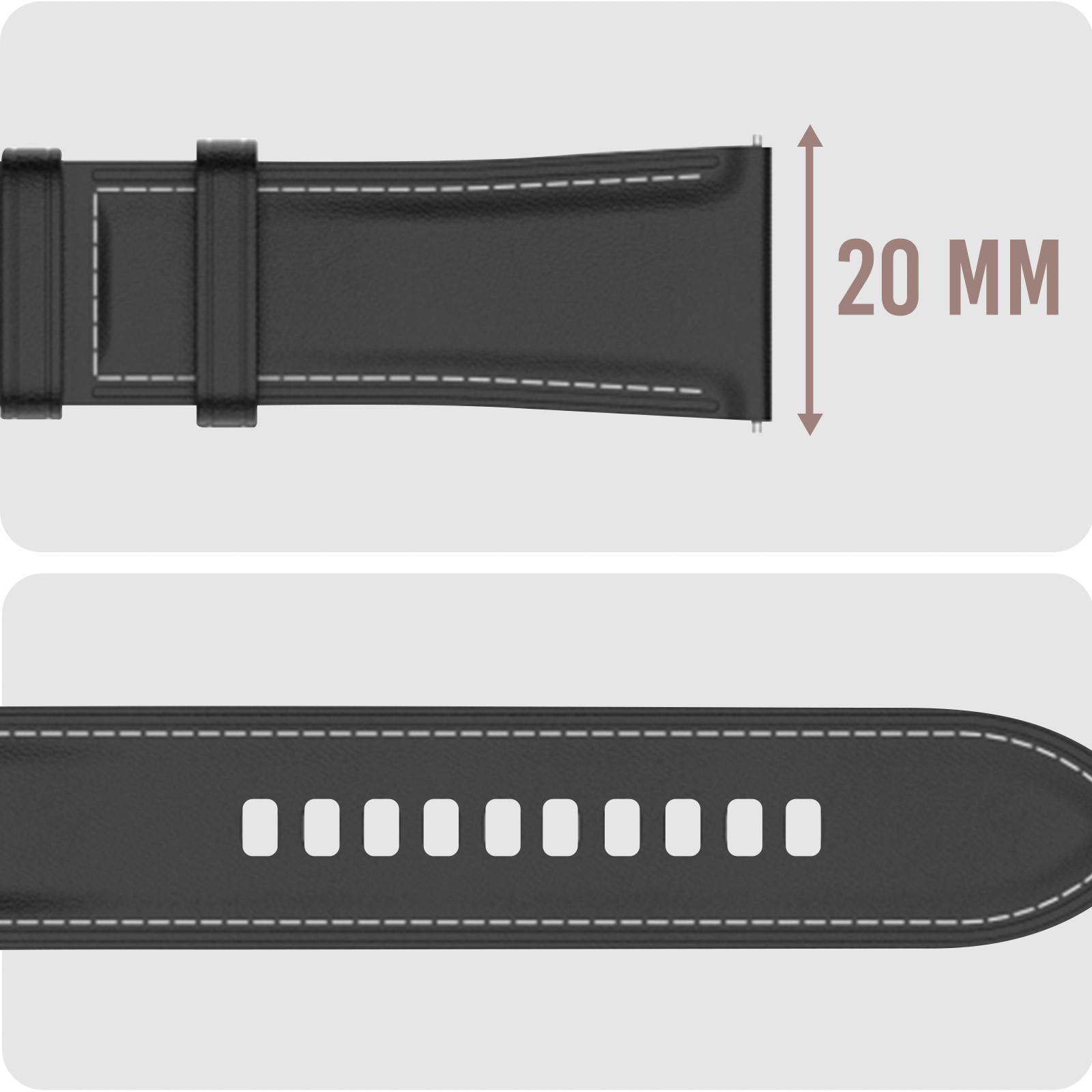 Bracelet Cuir pour Samsung Galaxy Watch 4 Watch 3 41mm pour Huawei Watch GT 3 GT 2 42mm-3
