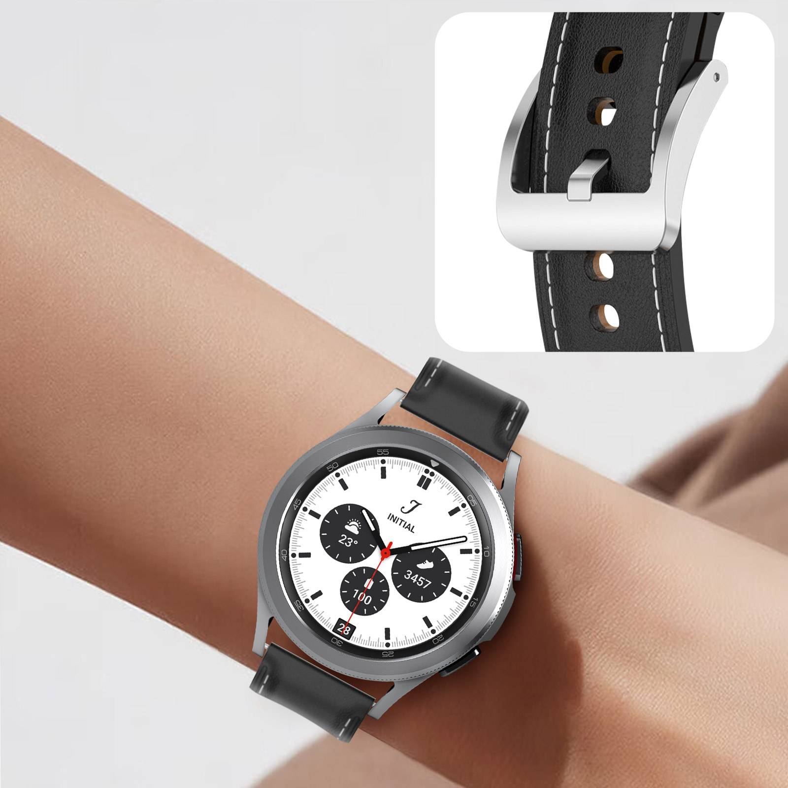 Bracelet Cuir pour Samsung Galaxy Watch 4 Watch 3 41mm pour Huawei Watch GT 3 GT 2 42mm-4