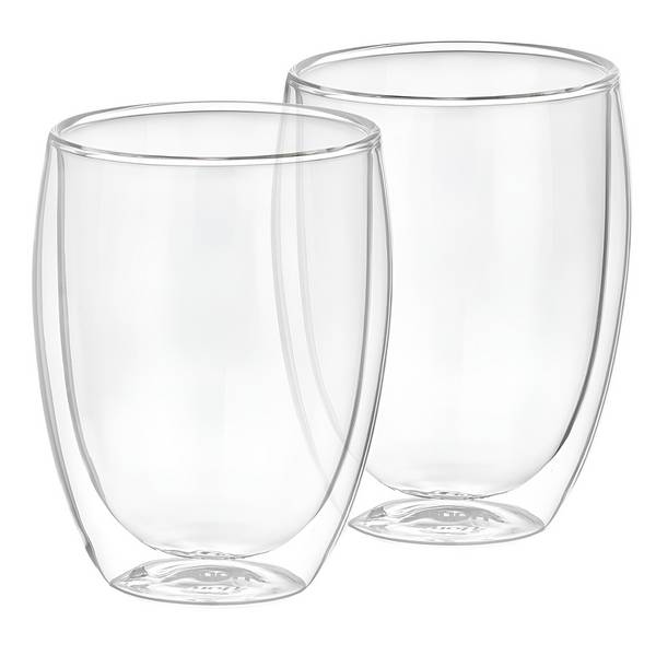 Lot 2 Verres pour Boissons 350ml en Verre Borosilicate
