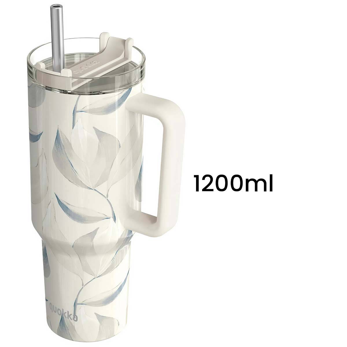 Gobelet Isotherme 1200 ml avec Paille au Décor Feuillage Coton-4