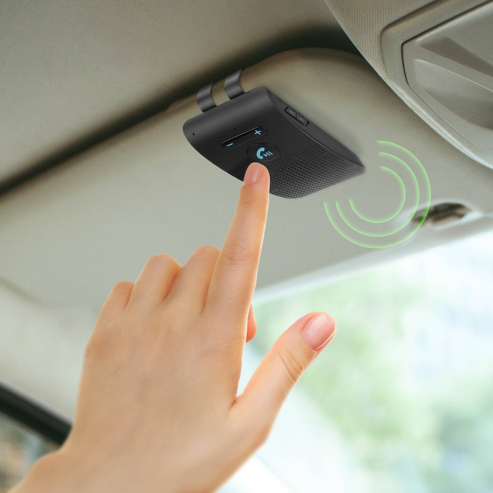 Kit main libre voiture KX1 Bluetooth 4.0 Multipoint Pare-Soleil Boutons-2