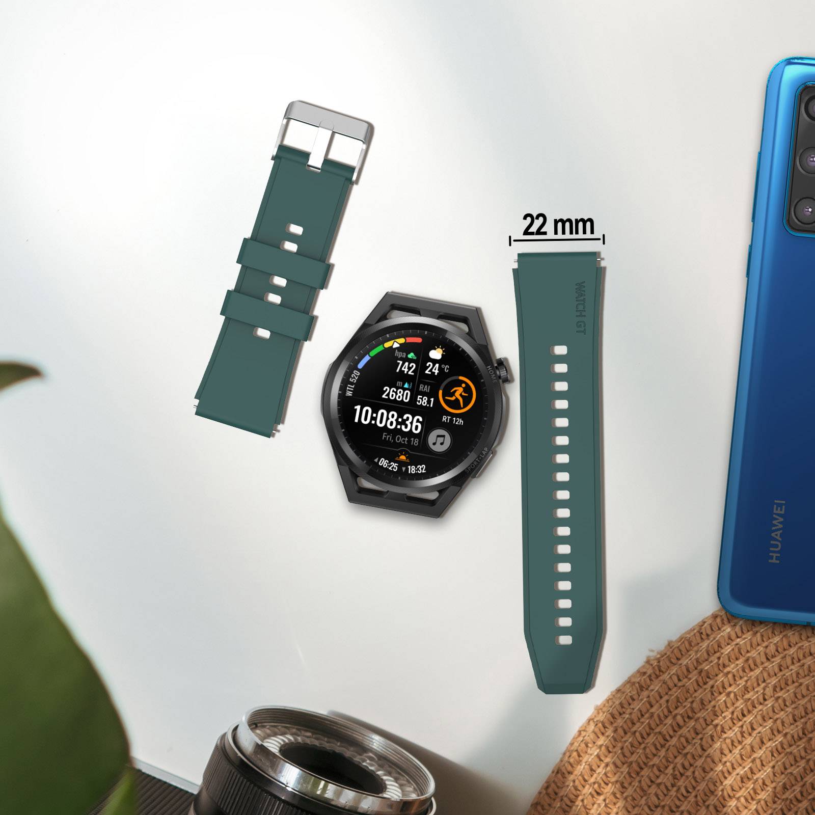 Bracelet pour Huawei Watch GT Runner Silicone Renforcé Boucle-4