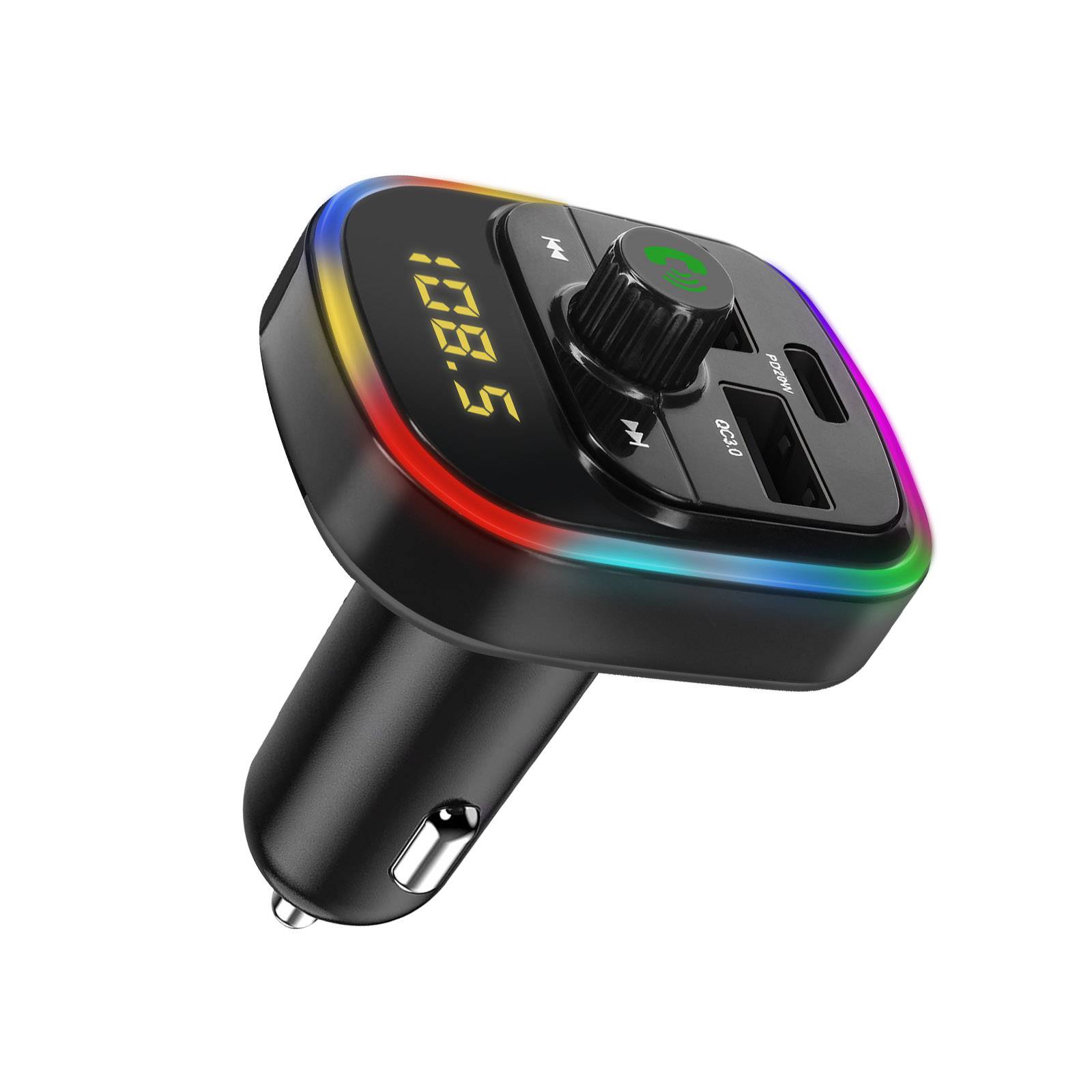 Transmetteur FM Bluetooth avec Chargeur Voiture USB QC 3.0 et USB-C 20W C4-0