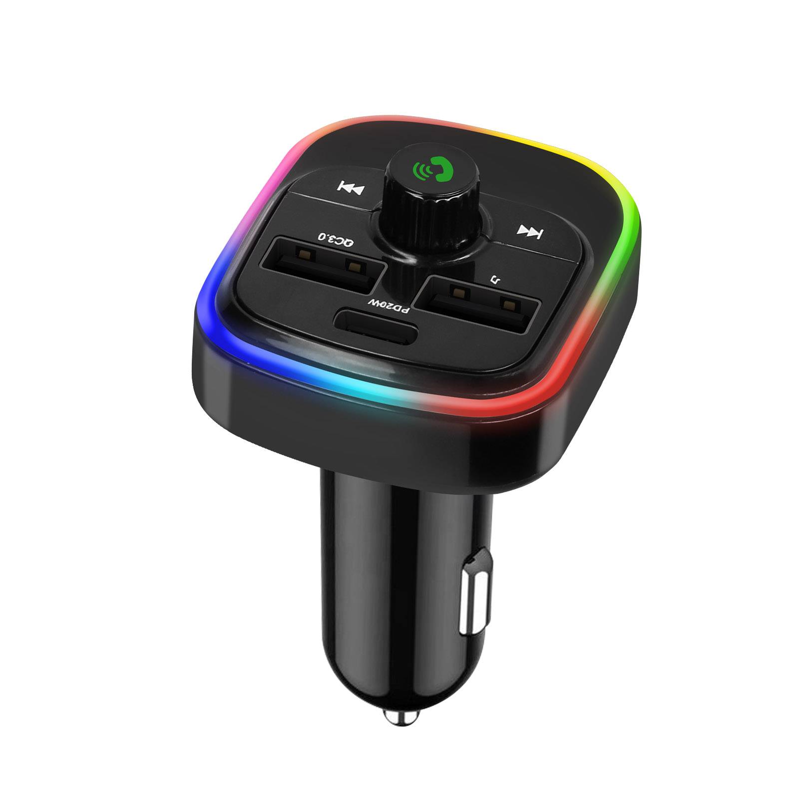 Transmetteur FM Bluetooth avec Chargeur Voiture USB QC 3.0 et USB-C 20W C4-1