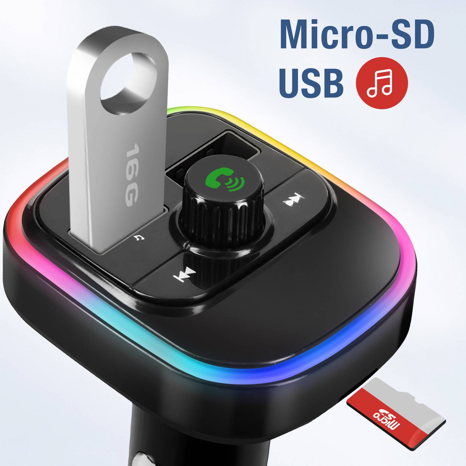 Transmetteur FM Bluetooth avec Chargeur Voiture USB QC 3.0 et USB-C 20W C4-2