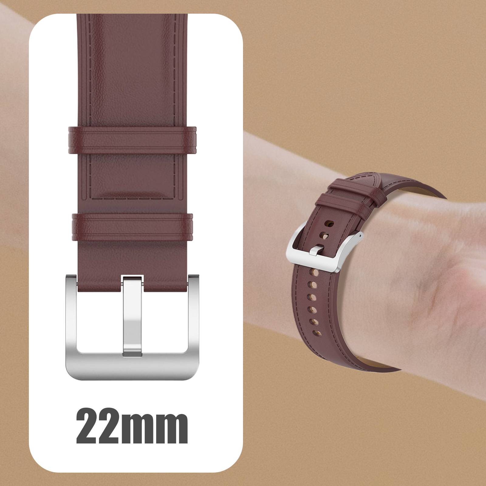 Bracelet Cuir pour Samsung Galaxy Watch 3 45mm Huawei Watch GT3 GT2 46mm-4