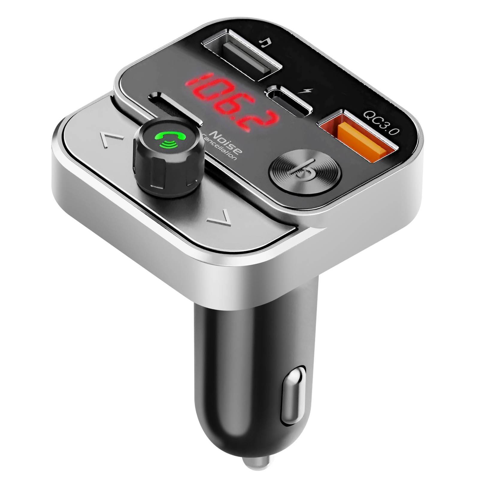 Transmetteur FM Voiture Bluetooth Diffusion Musique Chargeur USB C USB-0