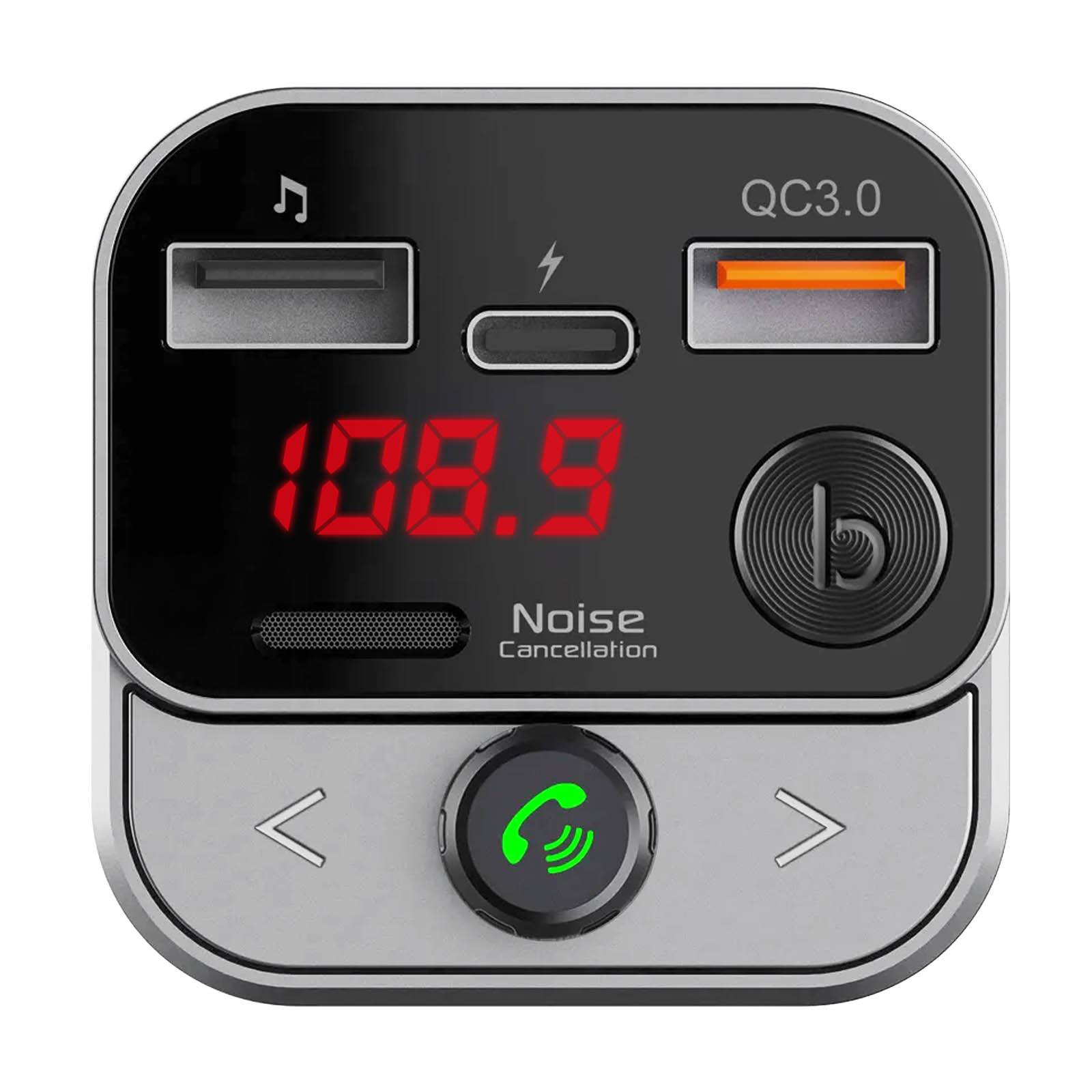 Transmetteur FM Voiture Bluetooth Diffusion Musique Chargeur USB C USB-1