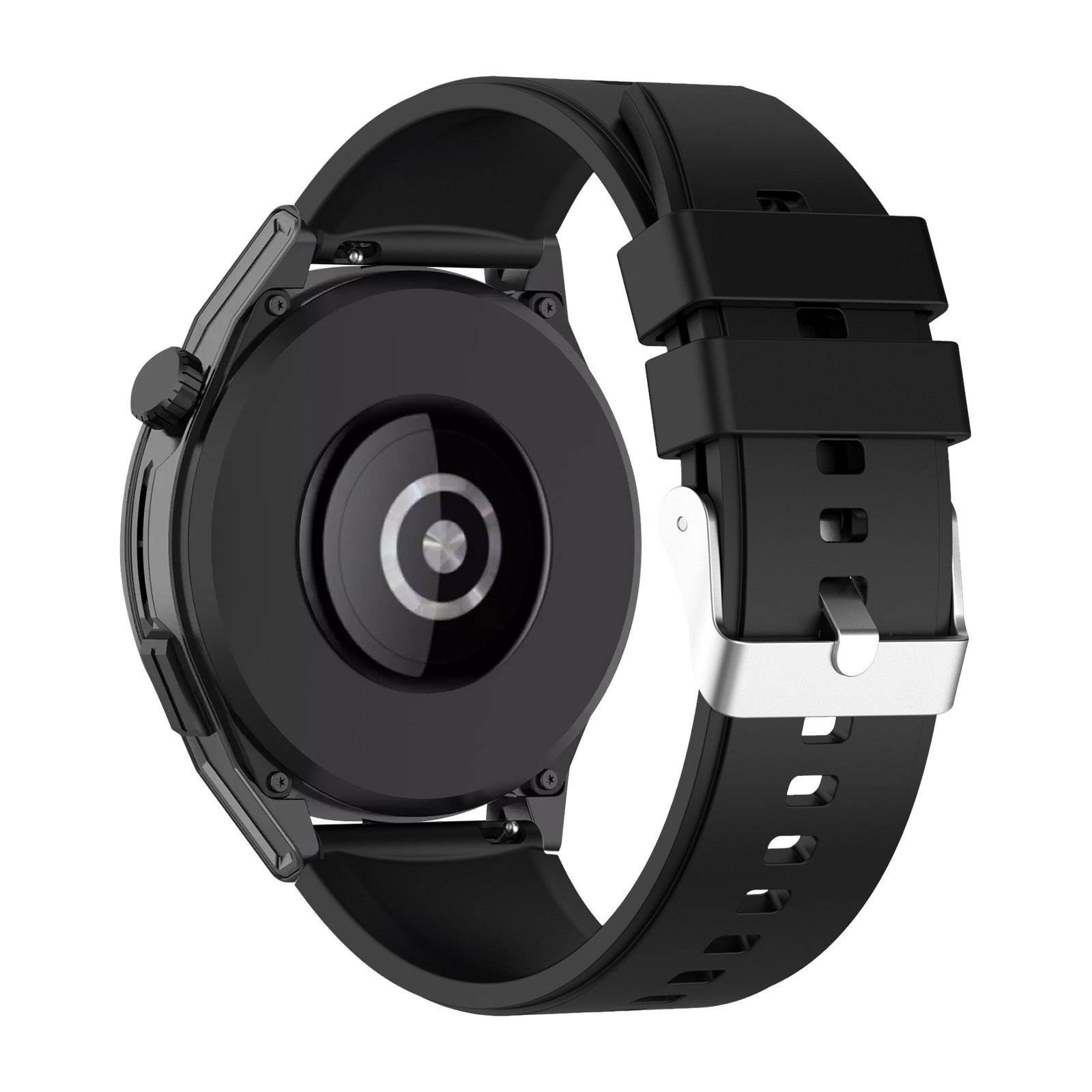Bracelet pour Huawei Watch GT Runner Silicone Renforcé Boucle Argentée-0
