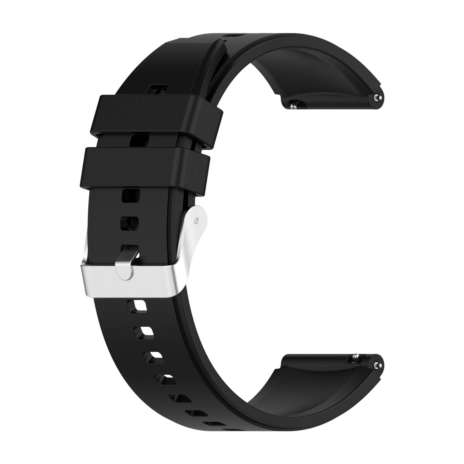 Bracelet pour Huawei Watch GT Runner Silicone Renforcé Boucle Argentée-1