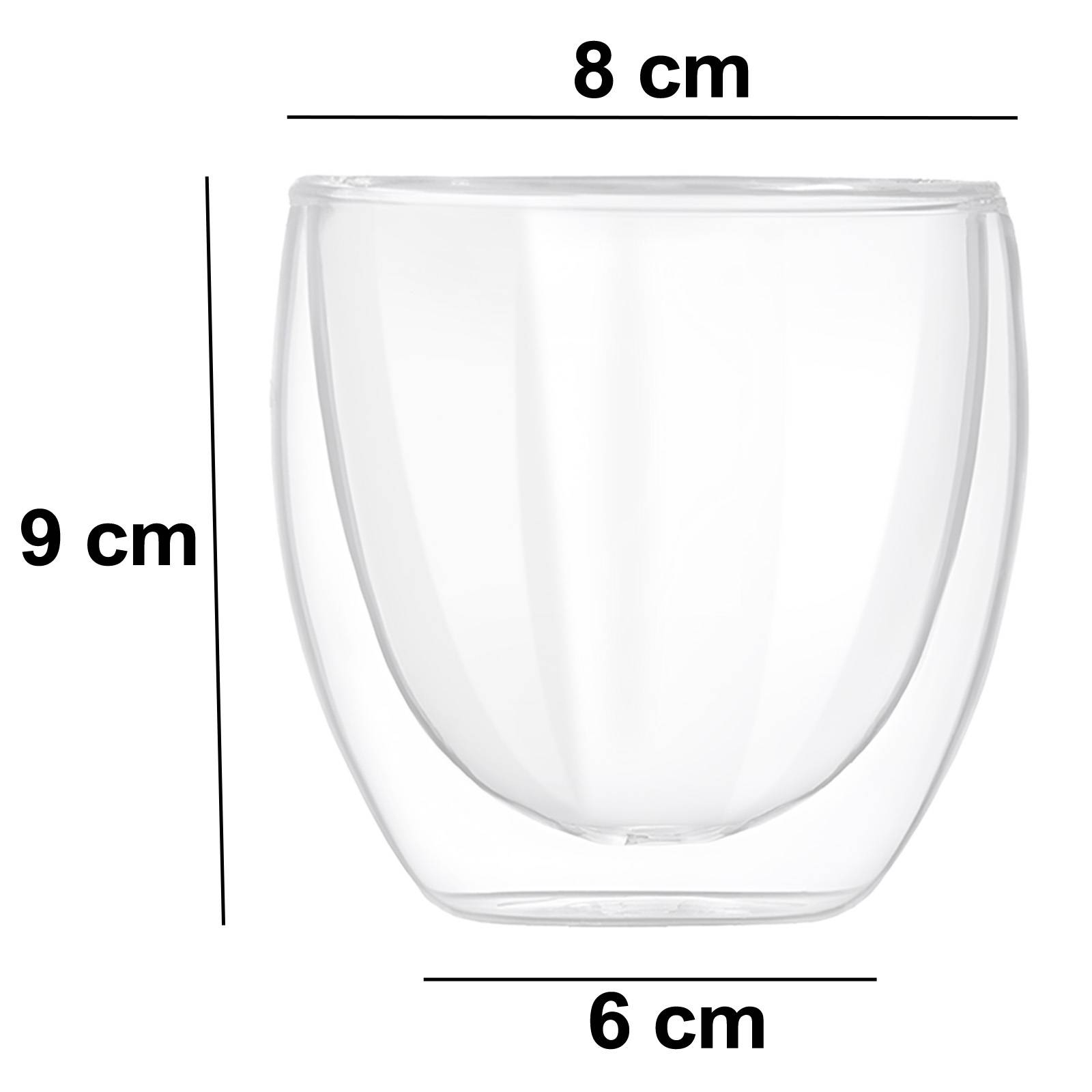 Lot 2 Verres 250ml pour Boissons Double Paroi en Verre Borosilicate-3