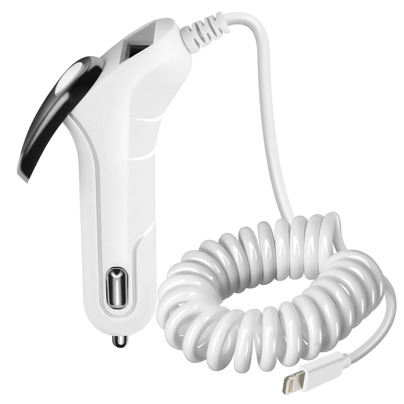 Chargeur Allume cigare Voiture Câble Lightning intégré Torsadé 1m-1