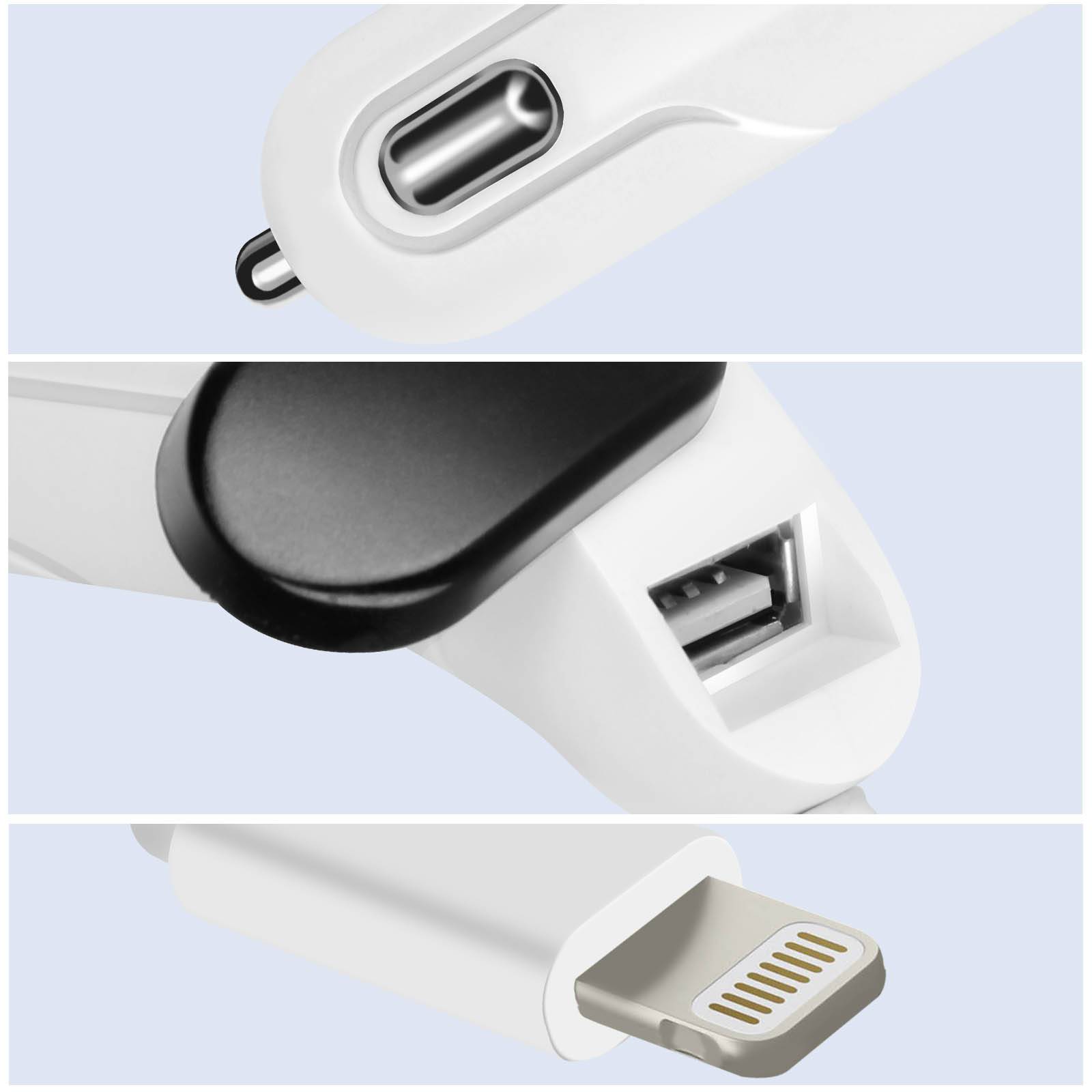 Chargeur Allume cigare Voiture Câble Lightning intégré Torsadé 1m-4