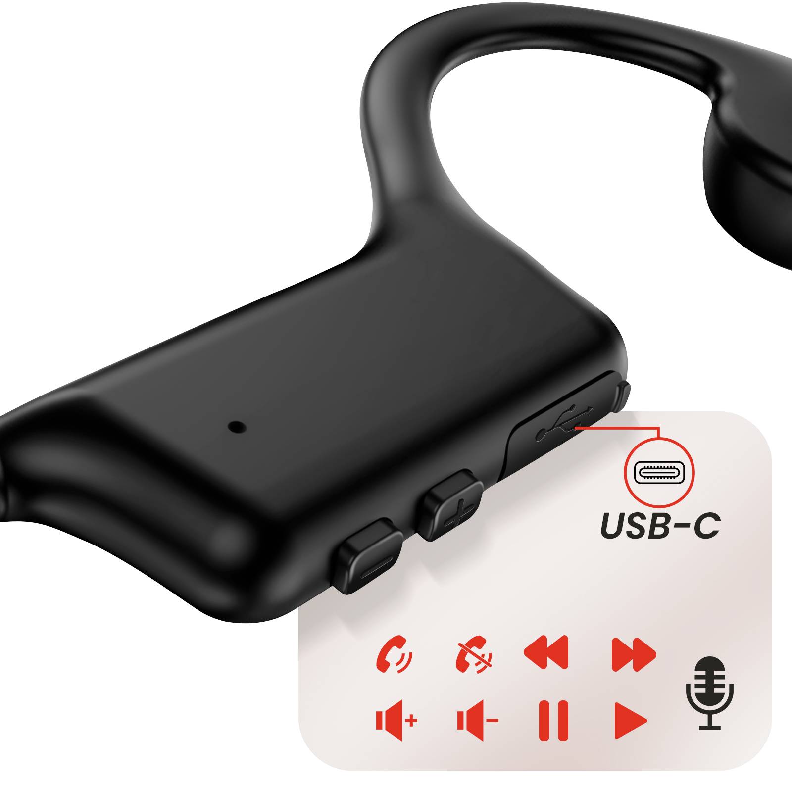 Casque sport conduction osseuse Bluetooth Sport Autonomie 10 heures-2