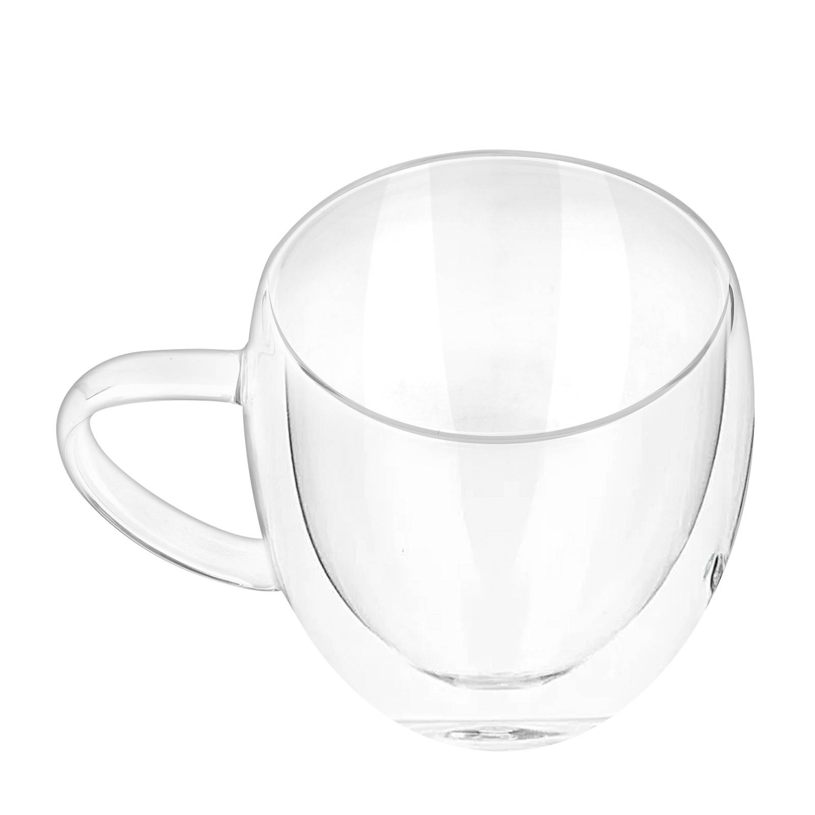 Lot 2 Verres avec Poignée Double Paroi 250ml en Verre Borosilicate-2