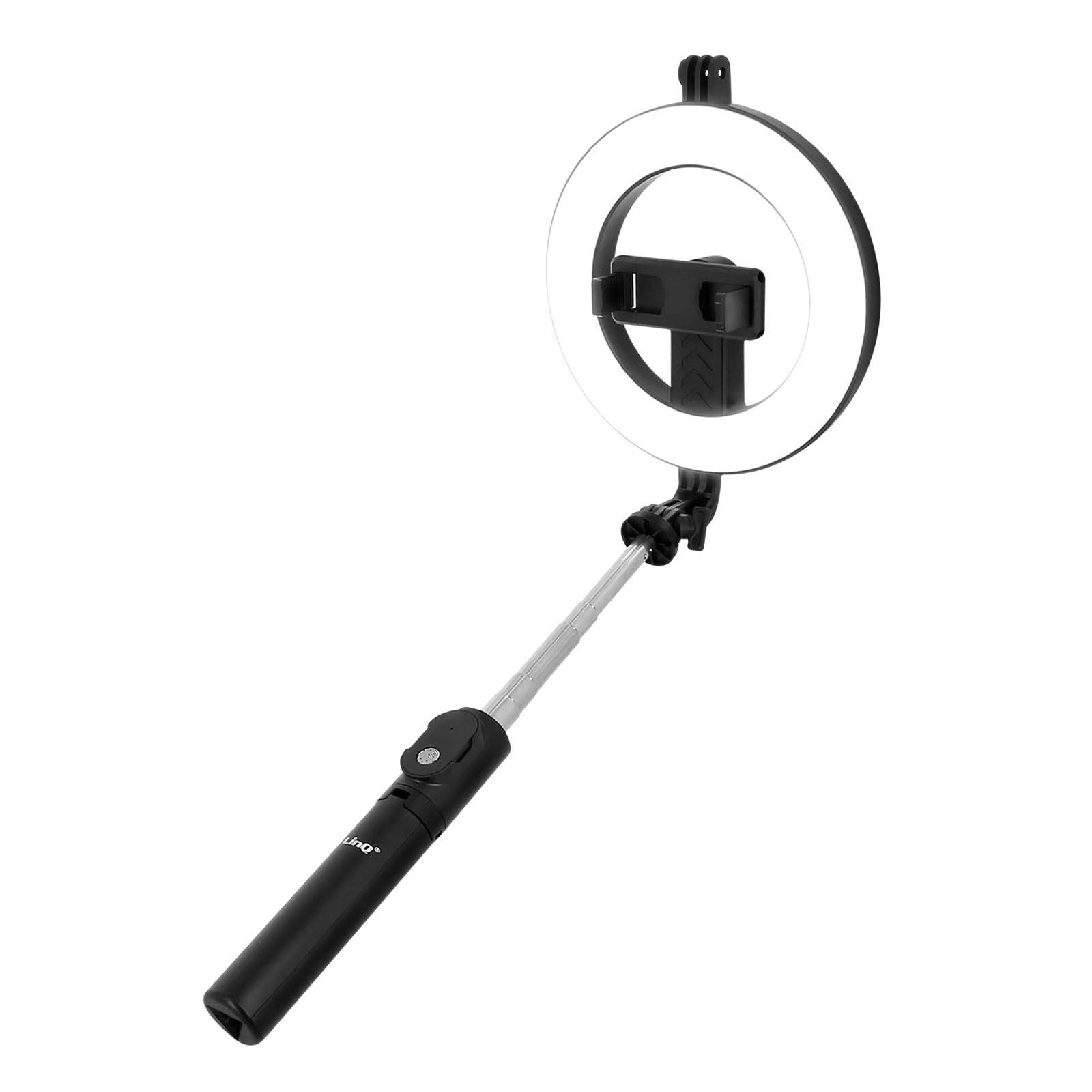 Perche Selfie Smartphone Ring Light Trépied Déclencheur Bluetooth-0