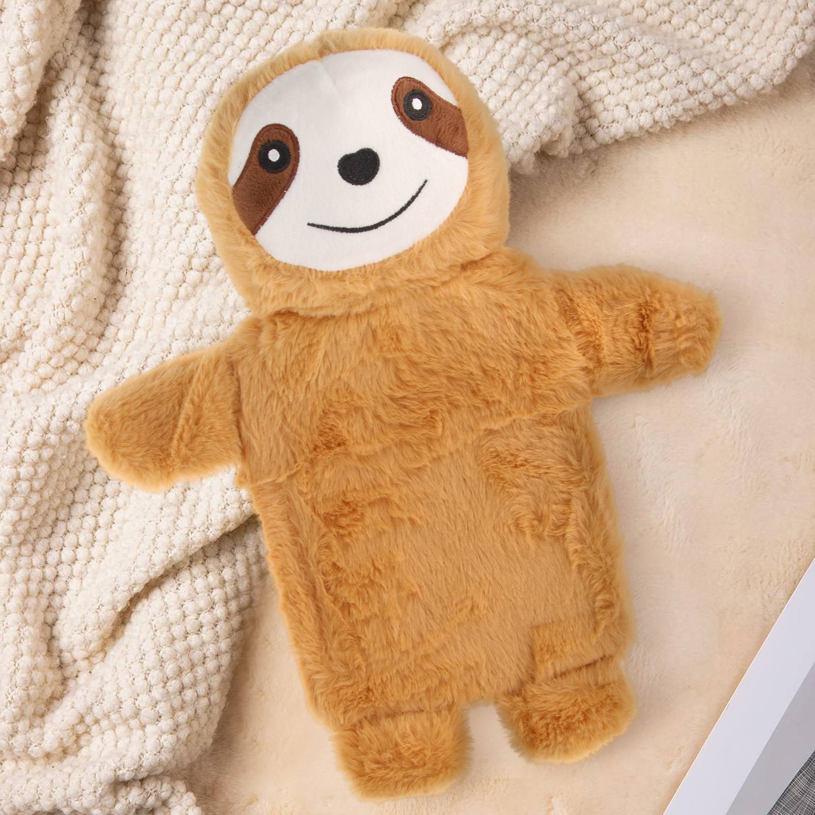 Bouillotte déhoussable en peluche Paresseux 750ml-1
