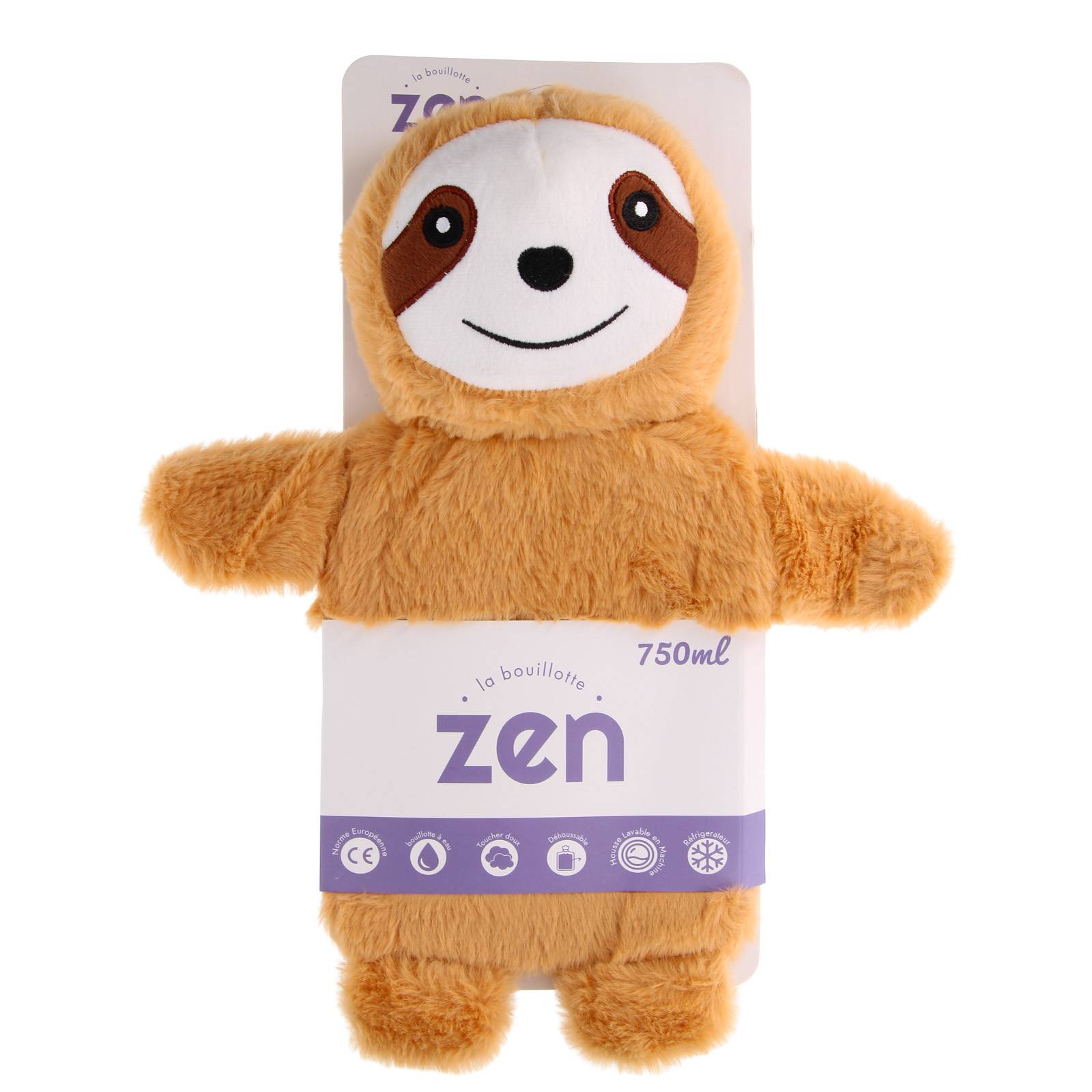 Bouillotte déhoussable en peluche Paresseux 750ml-4