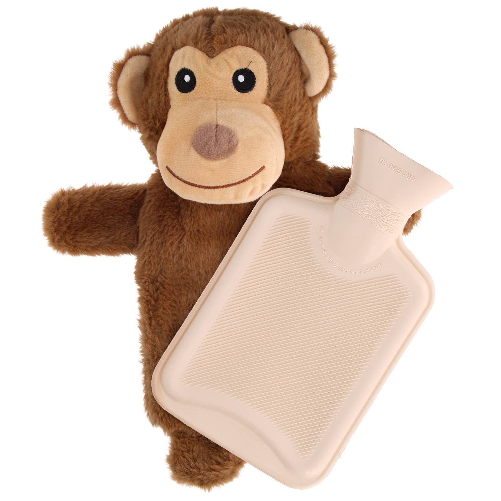 Bouillotte déhoussable en peluche Petit Singe 750ml-0